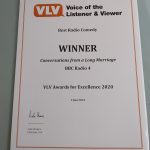 Conversations from a Long Marriage wins Voice of the Listener and Viewer Award 2021